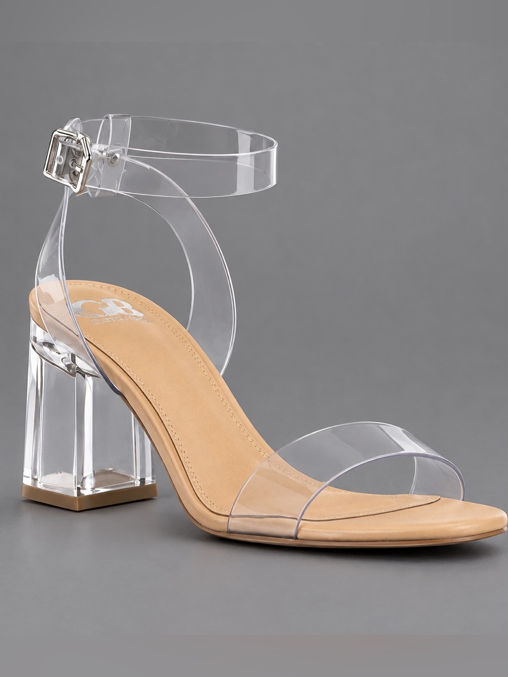 Gianni Bini New Skool Vinyl Ankle Strap Dress Sandals Sz 9.5 Block Heel NWOB